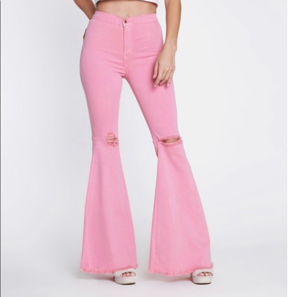 Vibrant Bella Flare Jeans pink